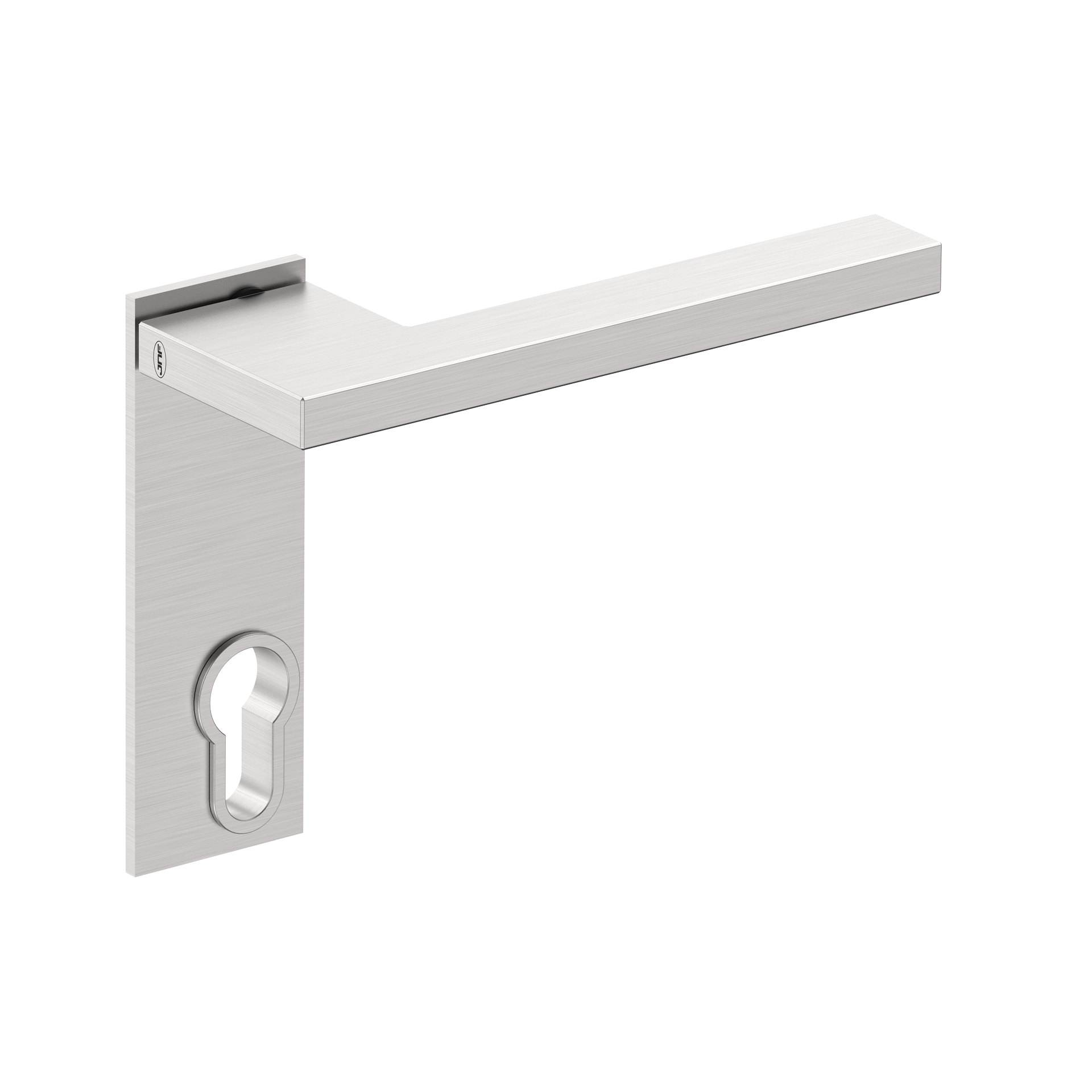 Lever handle with plate