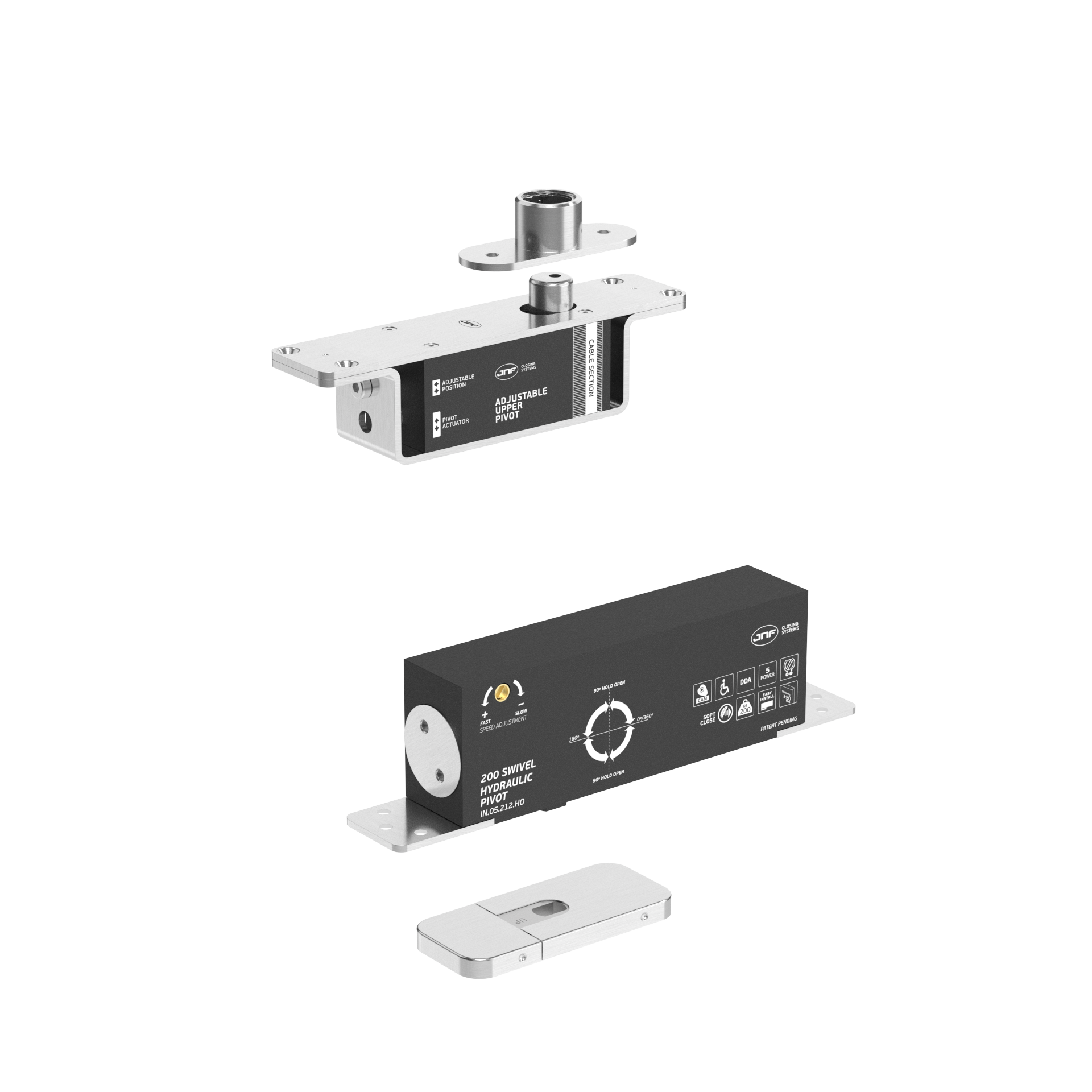 Pivot hidráulico IN.05.212.HO.BH3.UP2 Satinado