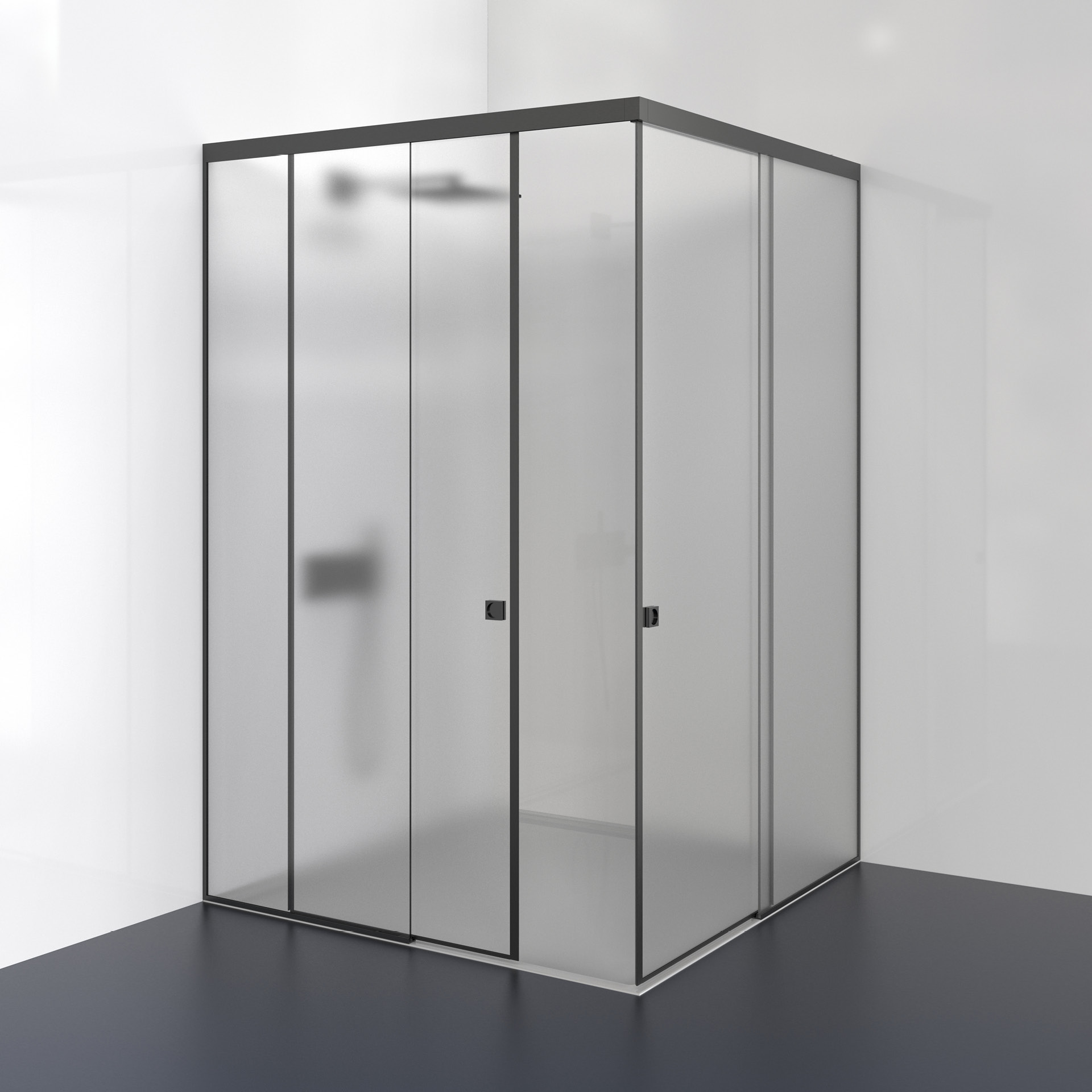 Cabine de chuveiro IN.15.360.L.B Preto RAL 9005