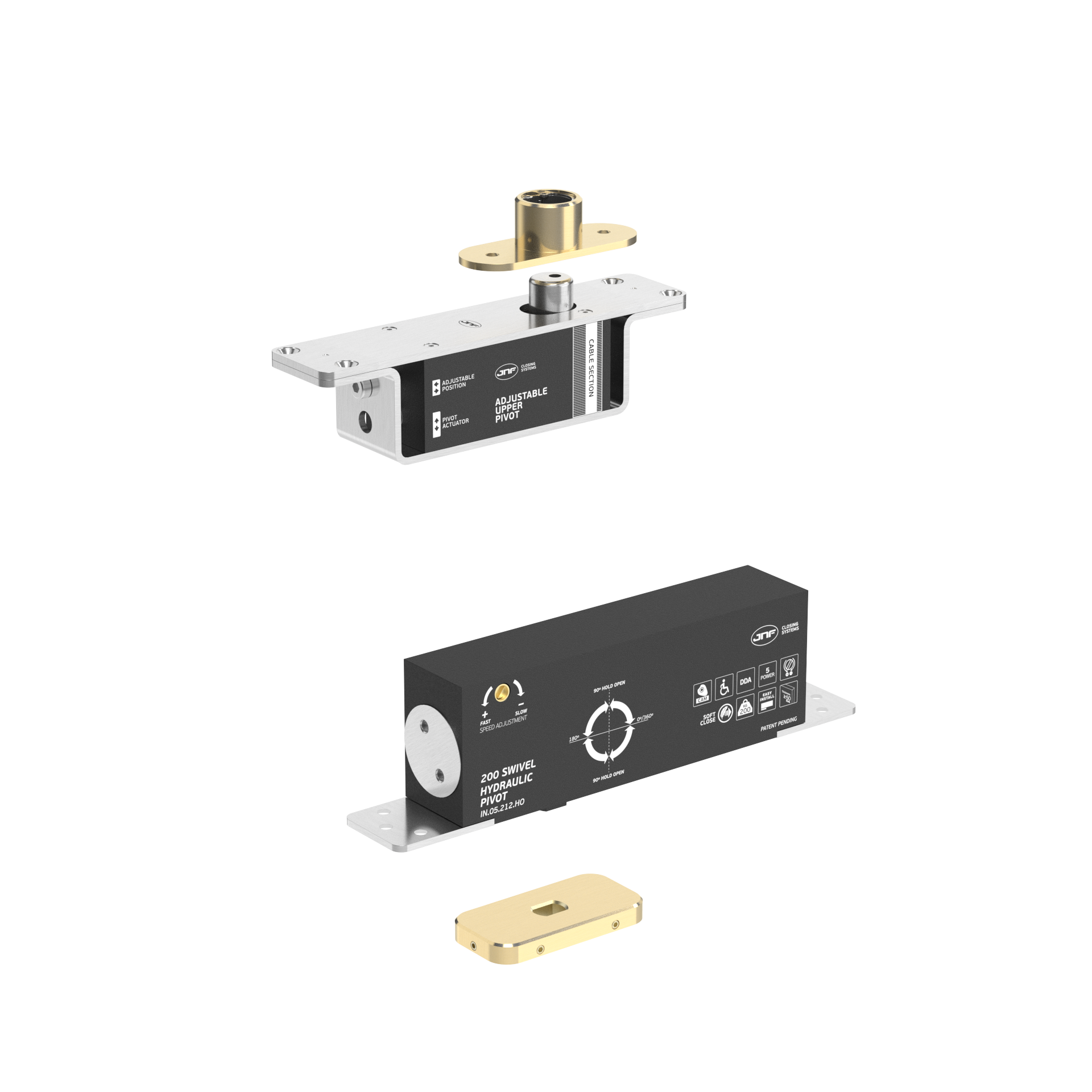 Pivot hidráulico IN.05.212.HO.BH1.UP2.TG PVD Titanium Gold