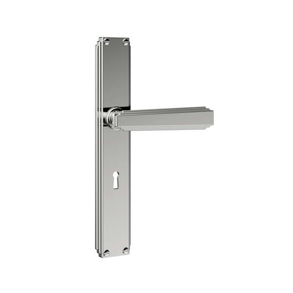 Lever handle with plate