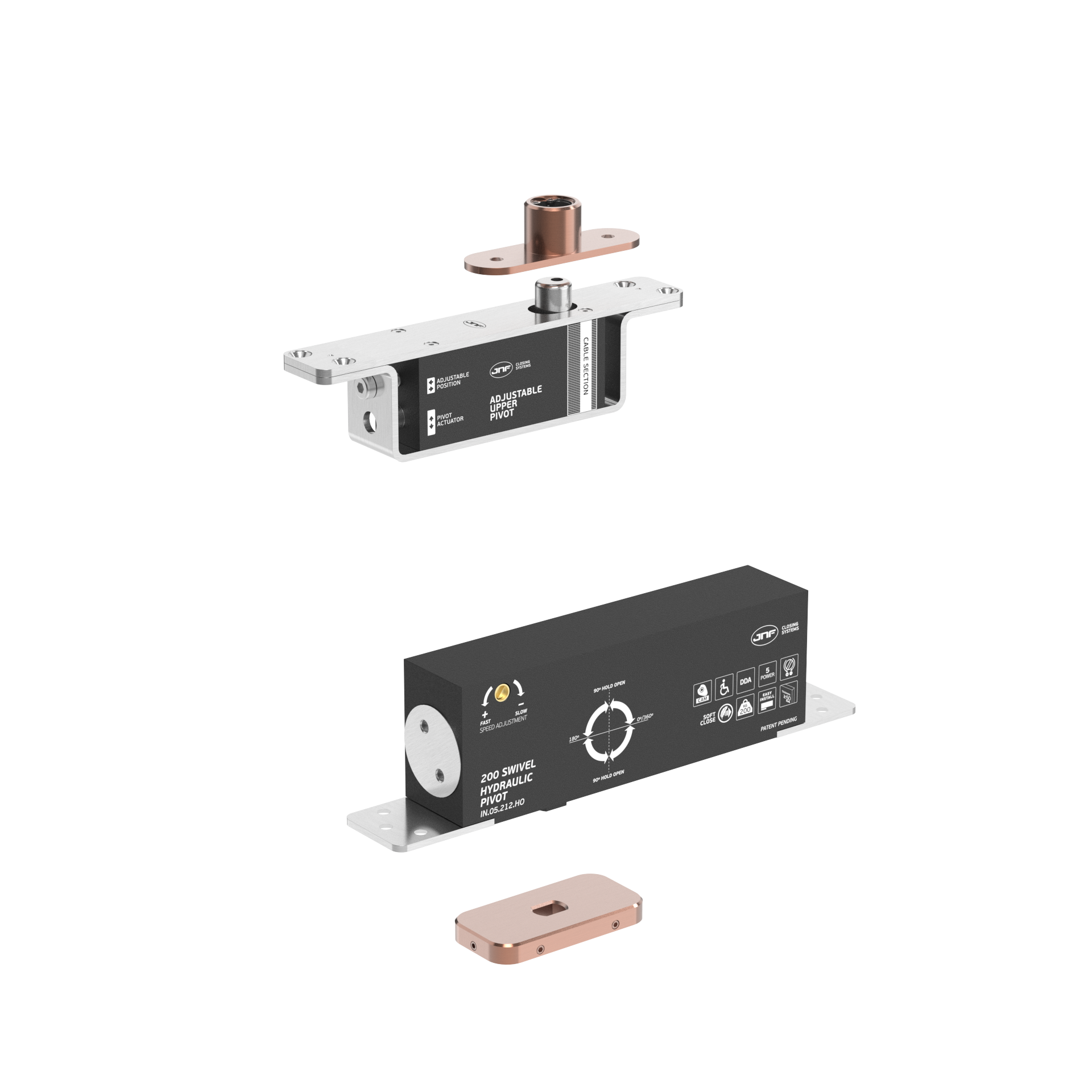 Pivot hidráulico IN.05.212.HO.BH1.UP1.TCO PVD Titanium Copper