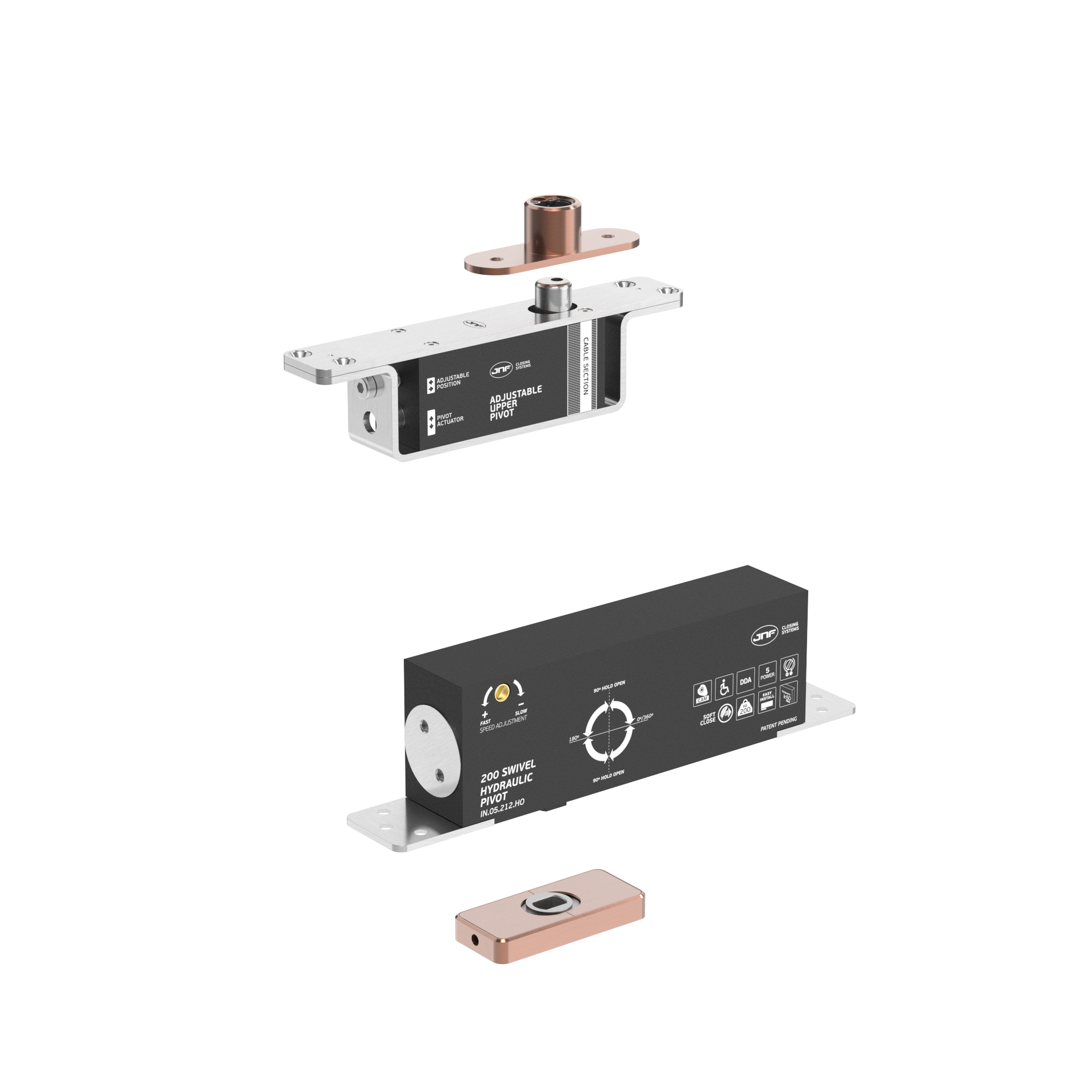 Pivot hidráulico IN.05.212.HO.BH4.UP1.TCO PVD Titanium Copper