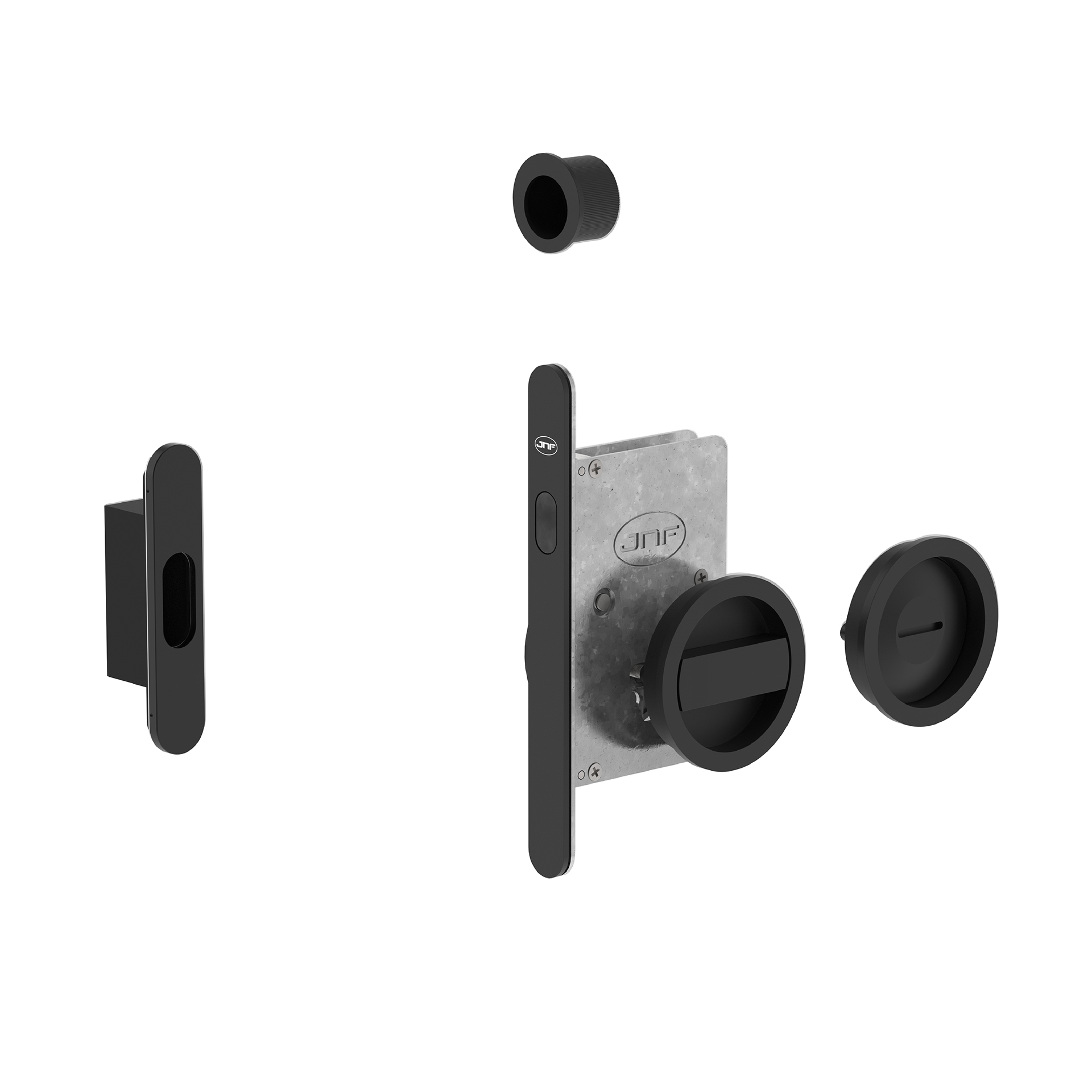 Fechadura para portas de correr IN.20.937.B Preto RAL 9005