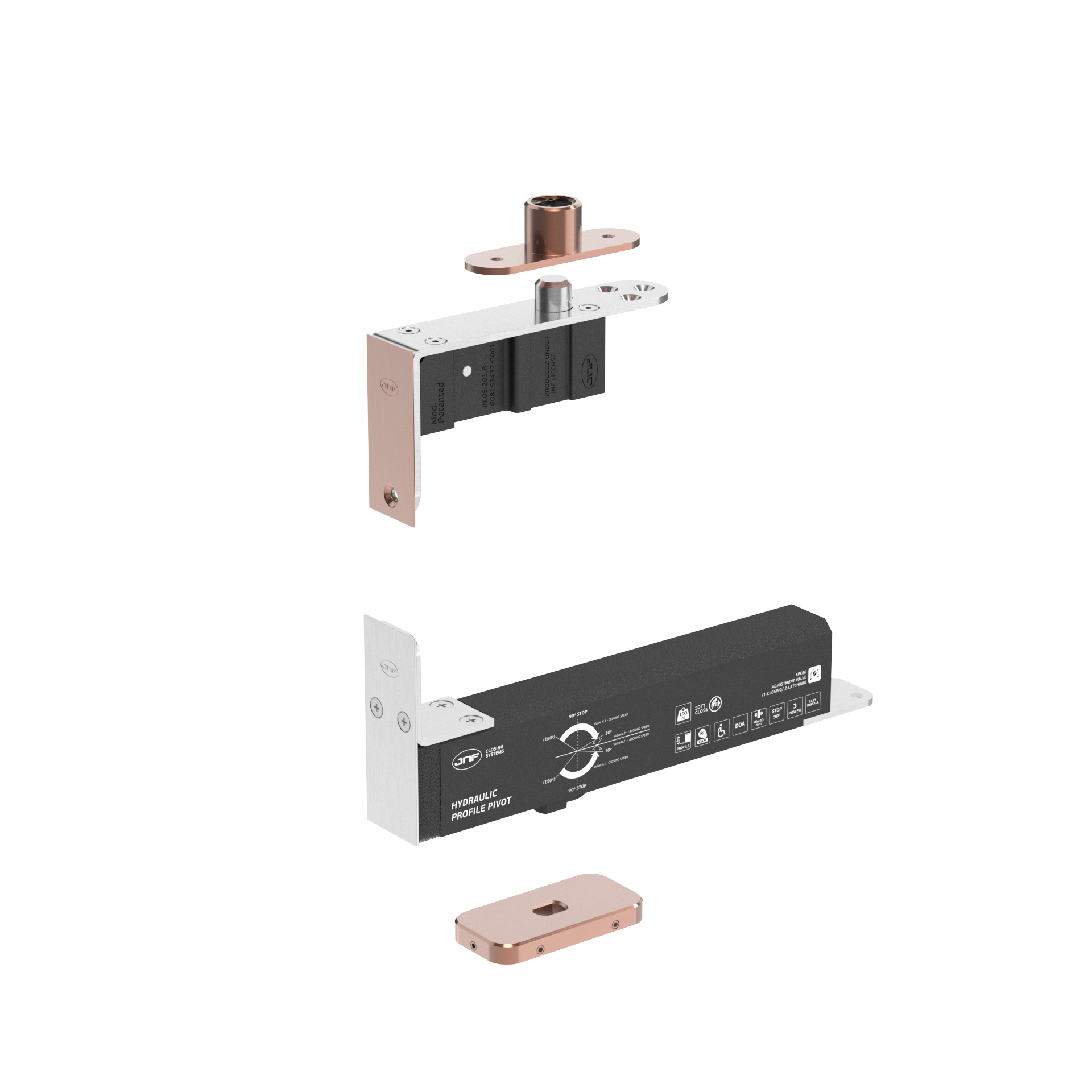 Pivot hidráulico IN.05.224.EDGE.HO.BH1.UP4.TCO PVD Titanium Copper