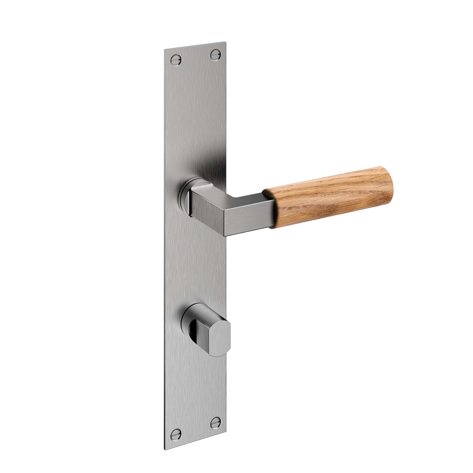 Lever handle with plate