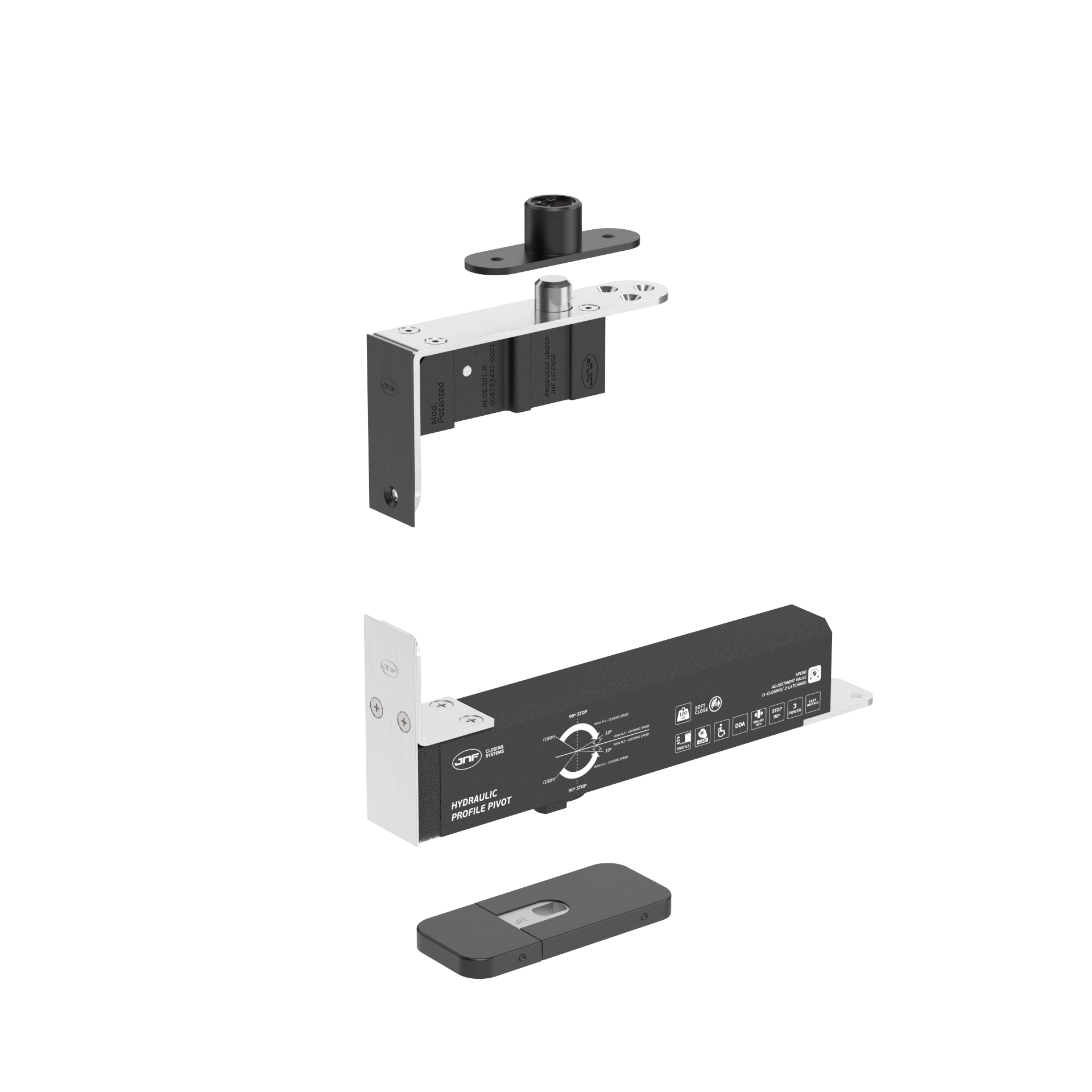 Pivot hidráulico IN.05.224.EDGE.HO.TB PVD Titanium Black