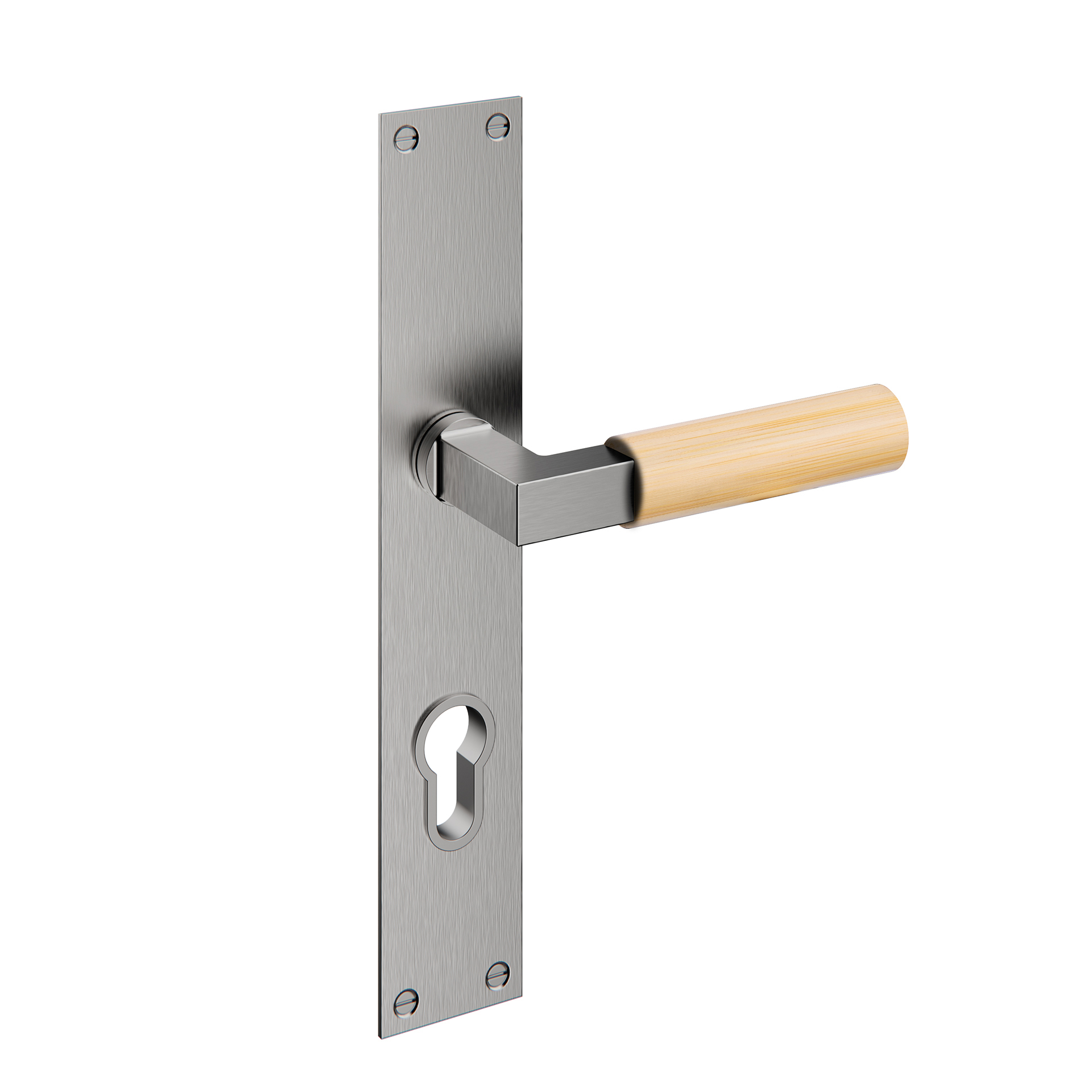 Lever handle with plate