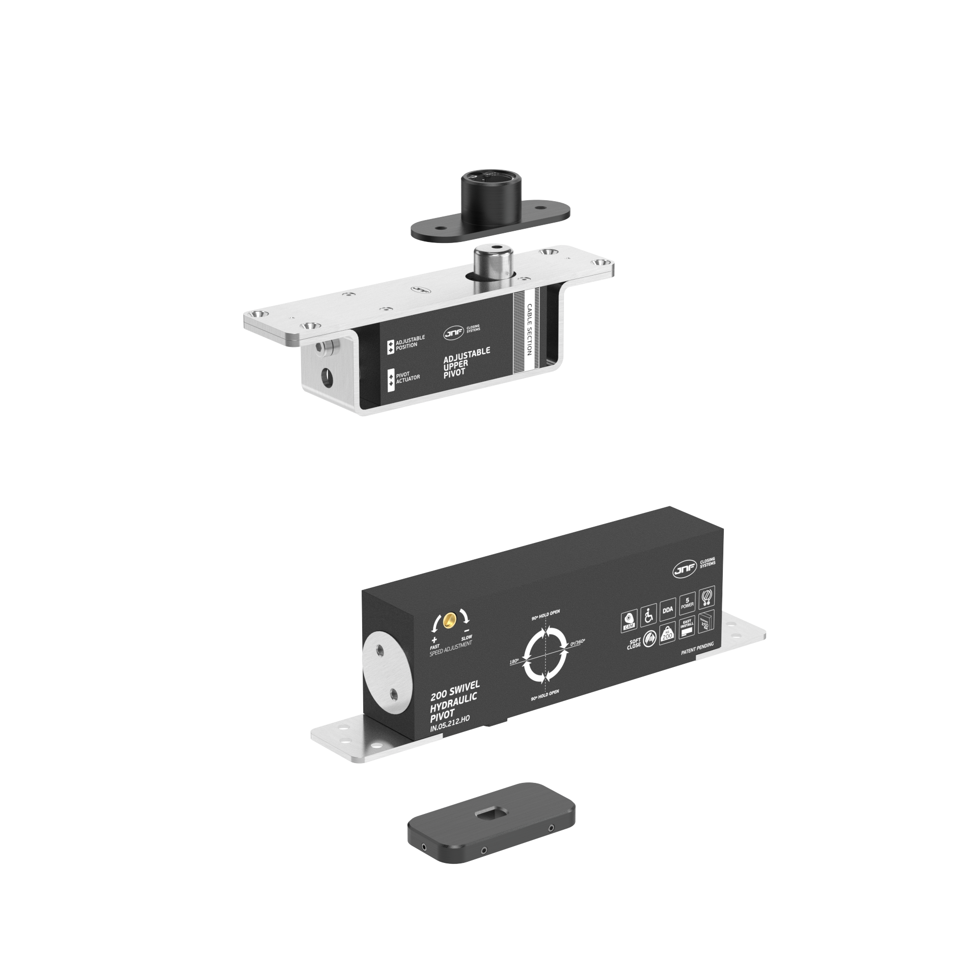 Pivot hidráulico IN.05.212.HO.BH1.UP2.TB PVD Titanium Black