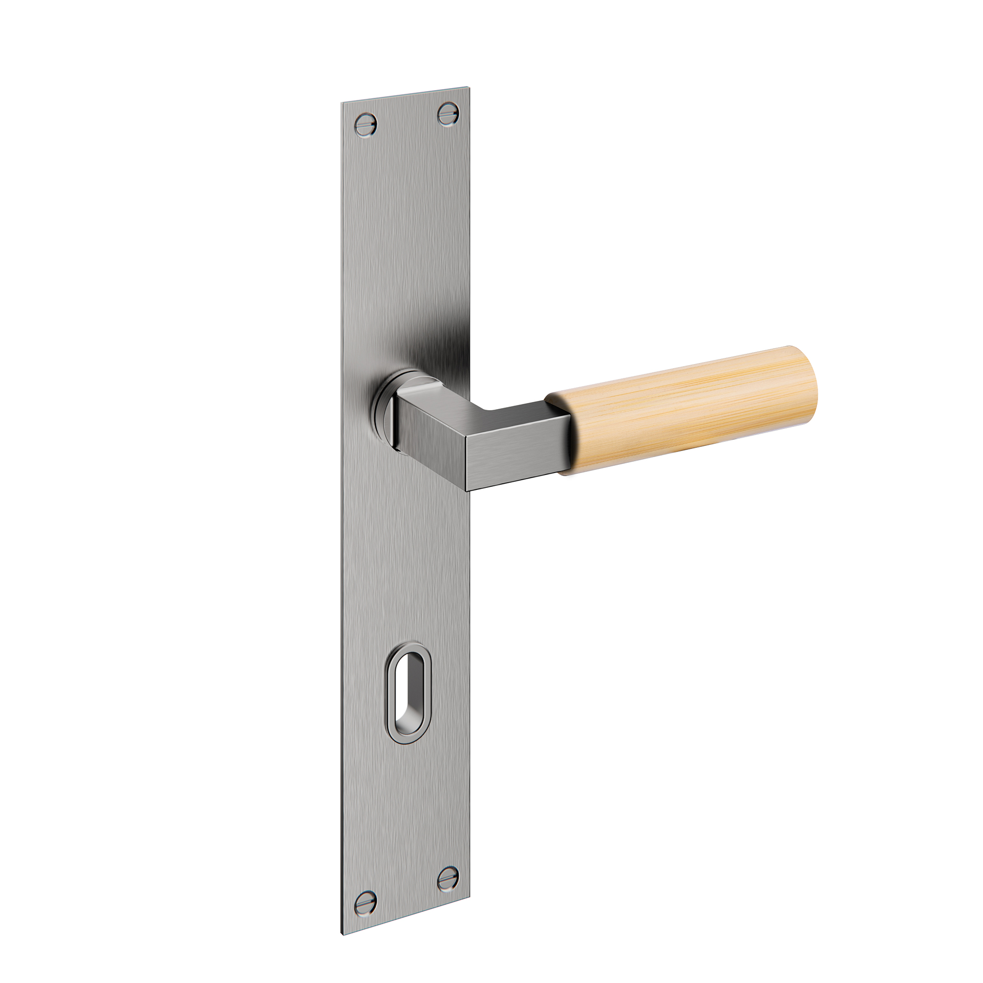 Lever handle with plate