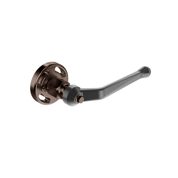 Door lever handle with rose