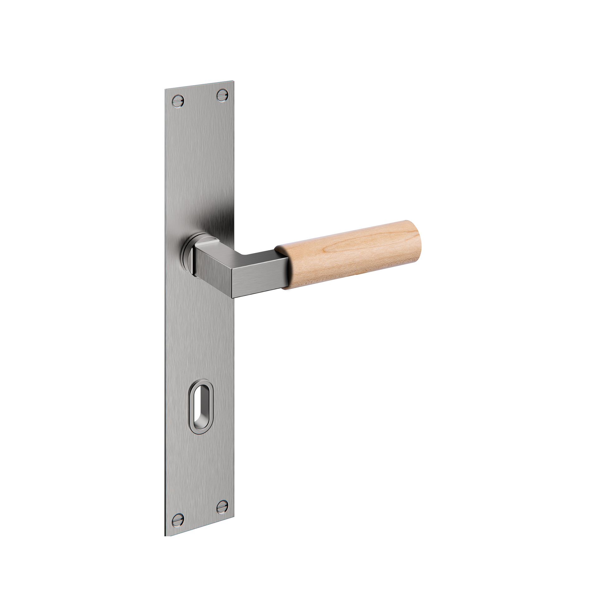 Lever handle with plate