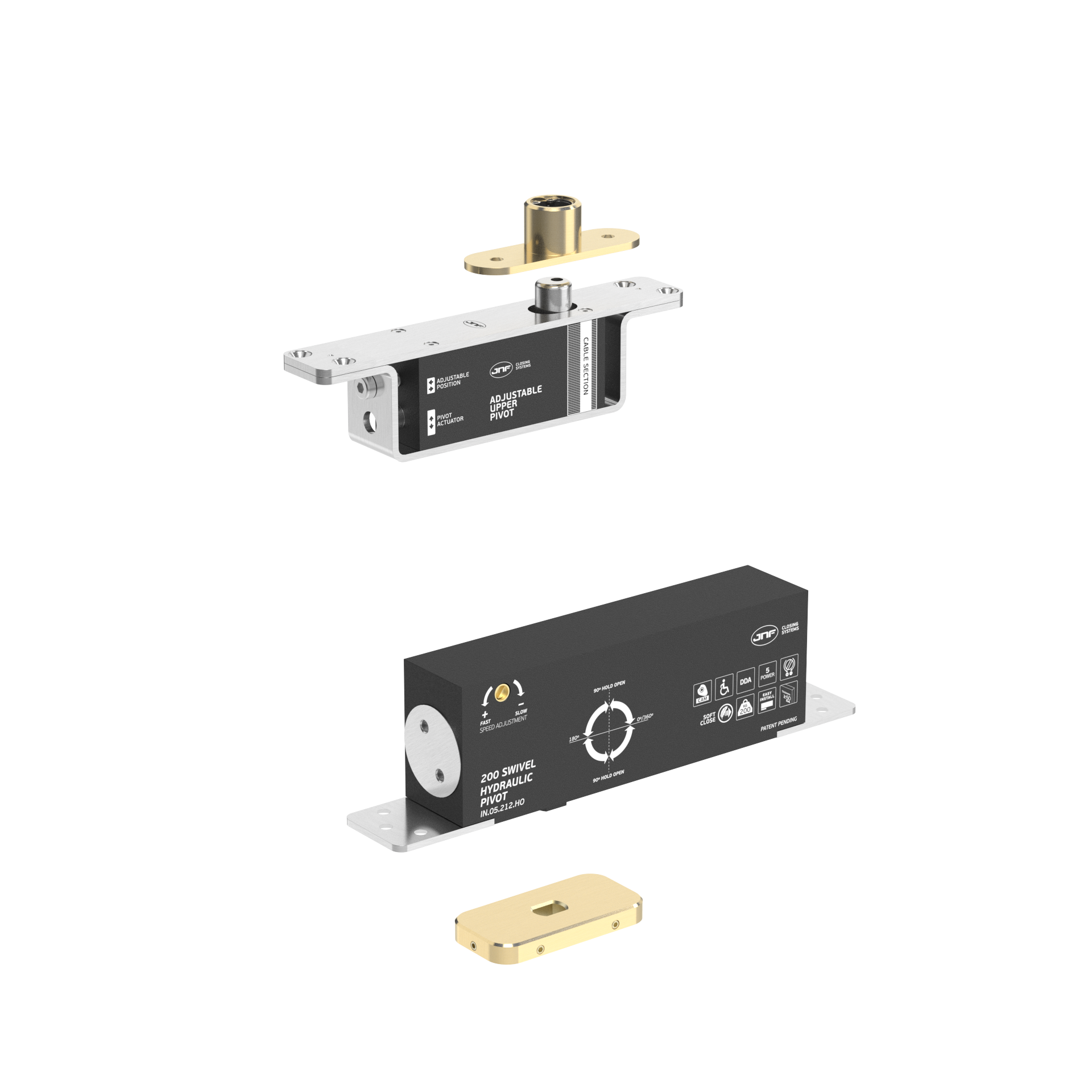 Pivot hidráulico IN.05.212.HO.BH1.UP1.TG PVD Titanium Gold