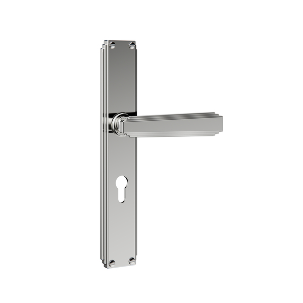 Lever handle with plate