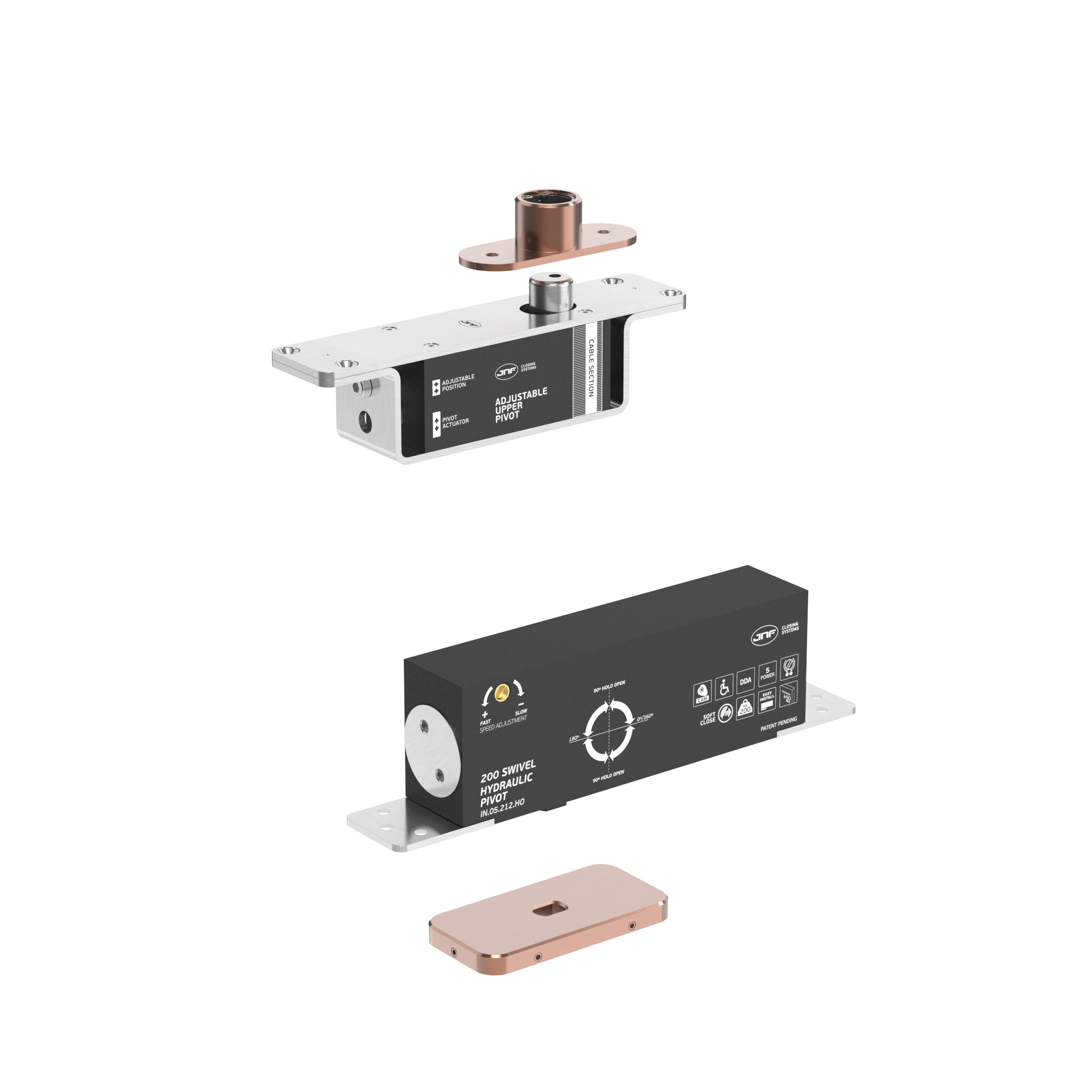 Pivot hidráulico IN.05.212.HO.BH2.UP2.TCO PVD Titanium Copper