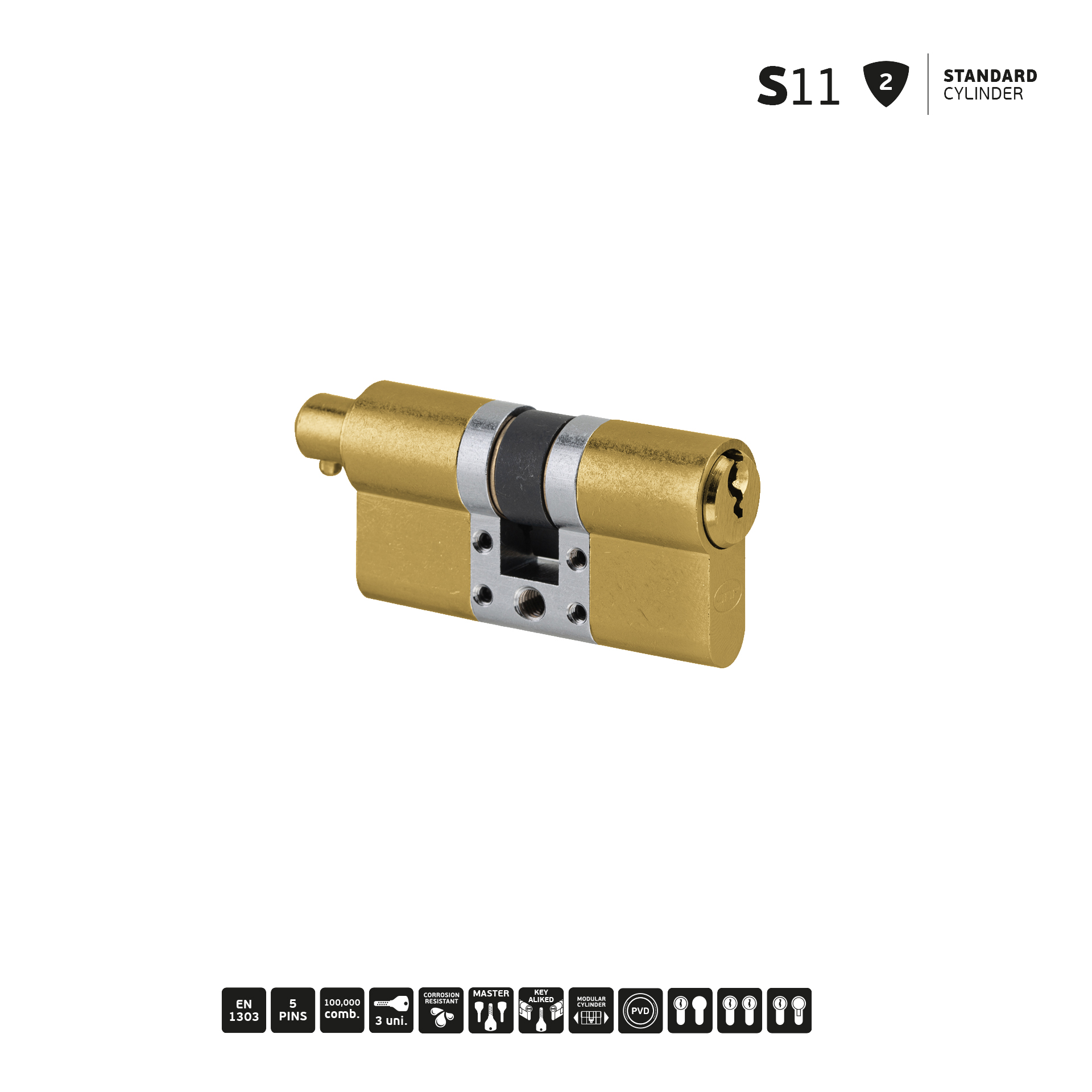 Cilindro Standard Modular IN.19.S11.30.30.SB.TG PVD Titanium Gold