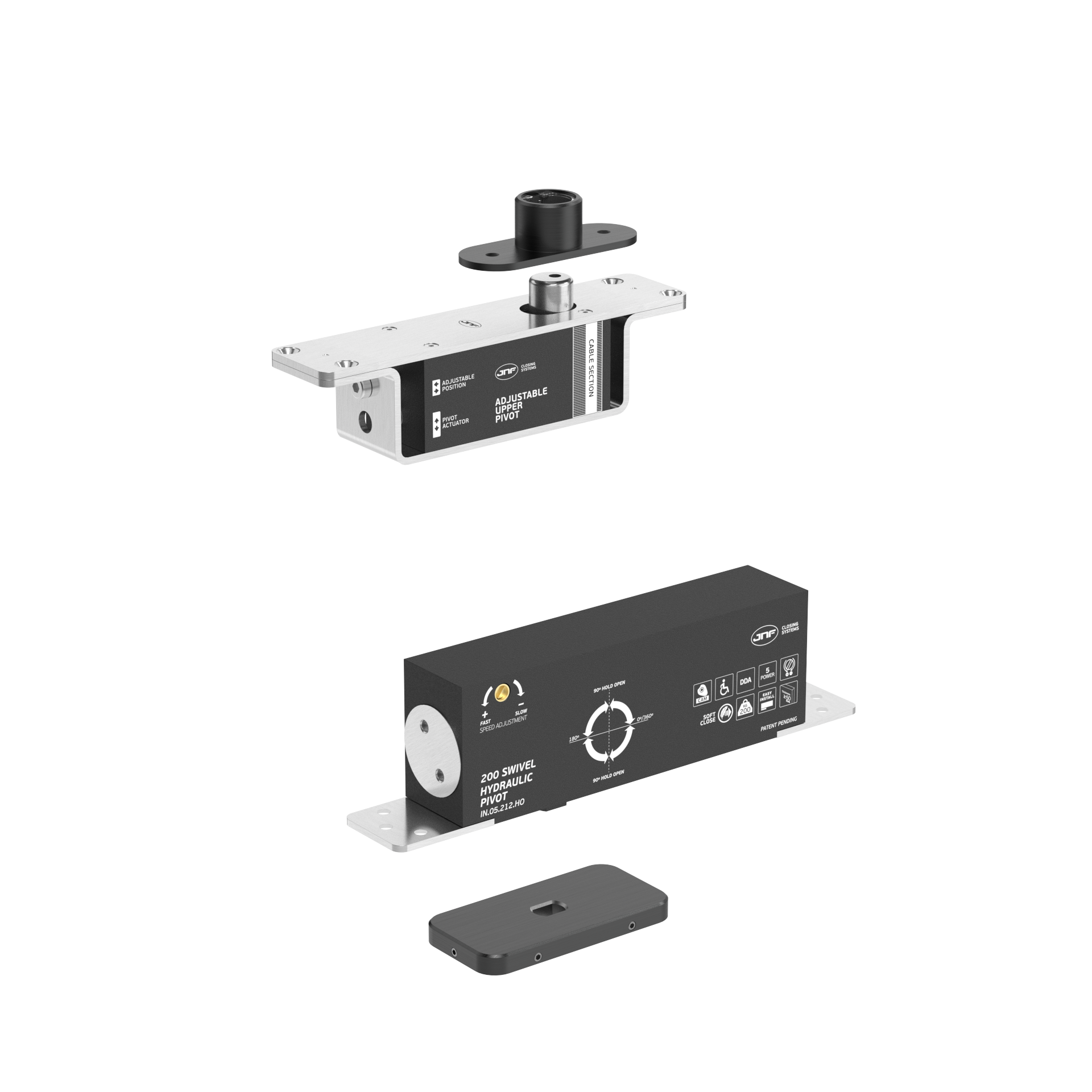 Pivot hidráulico IN.05.212.HO.BH2.UP2.TB PVD Titanium Black