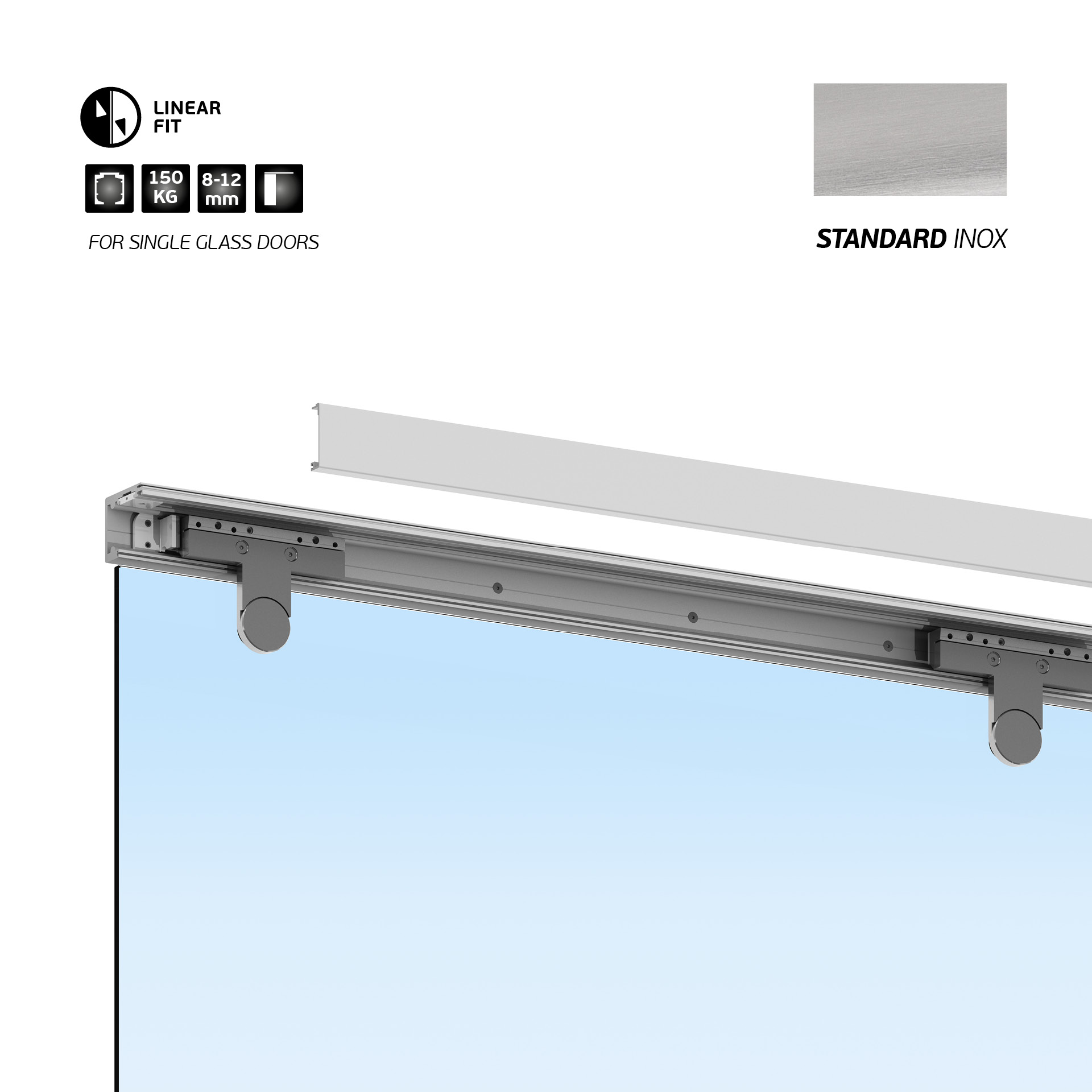 Sistema manual para portas de correr IN.15.709.2000 Standard Inox