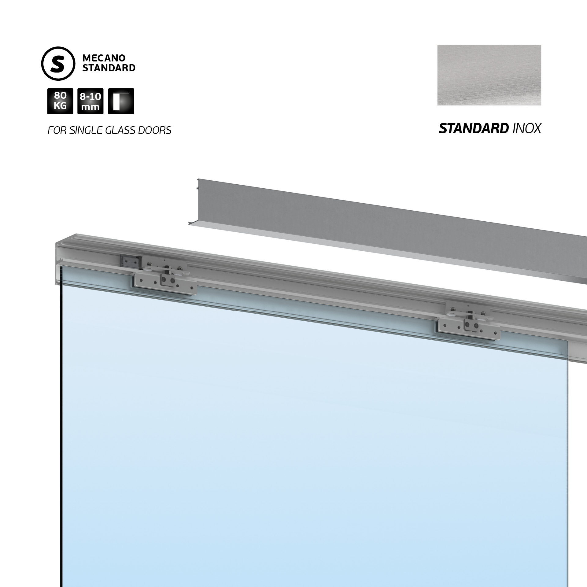 Sistema manual para portas de correr IN.15.740.4000 Standard Inox