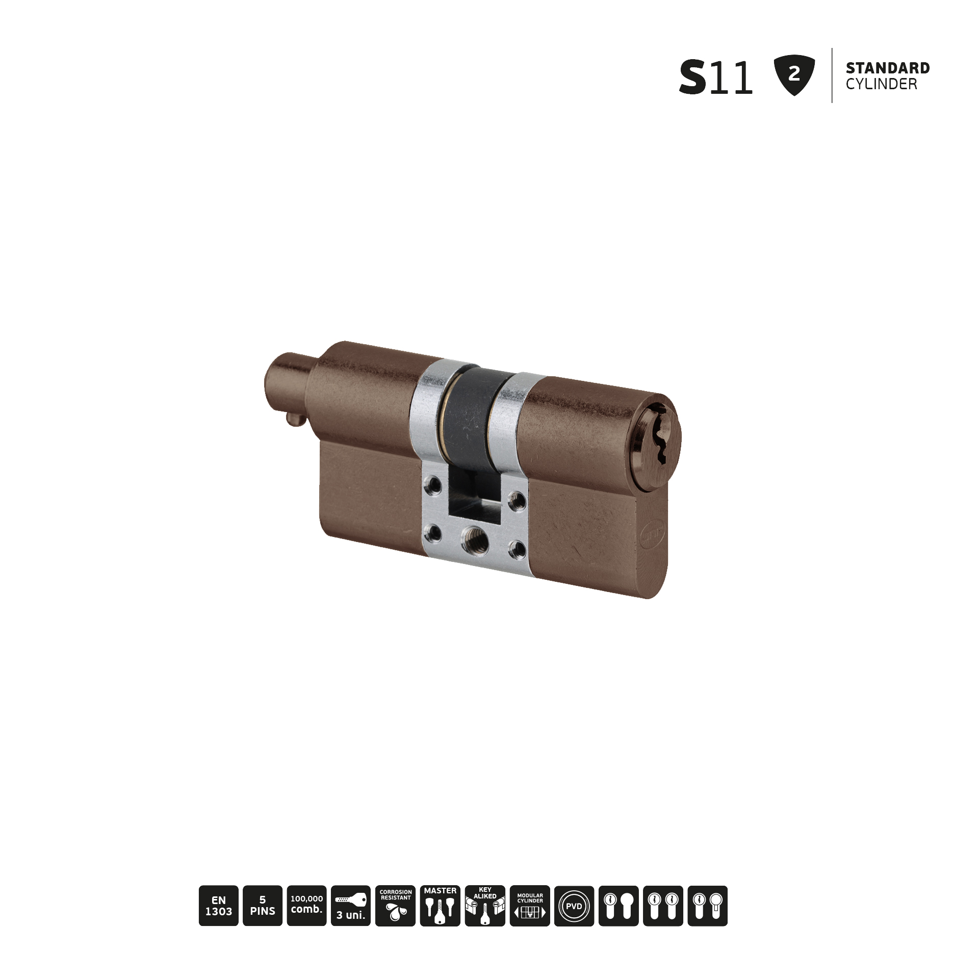 Cilindro Standard Modular  IN.19.S11.30.35.SB.TCH PVD Titanium Chocolate