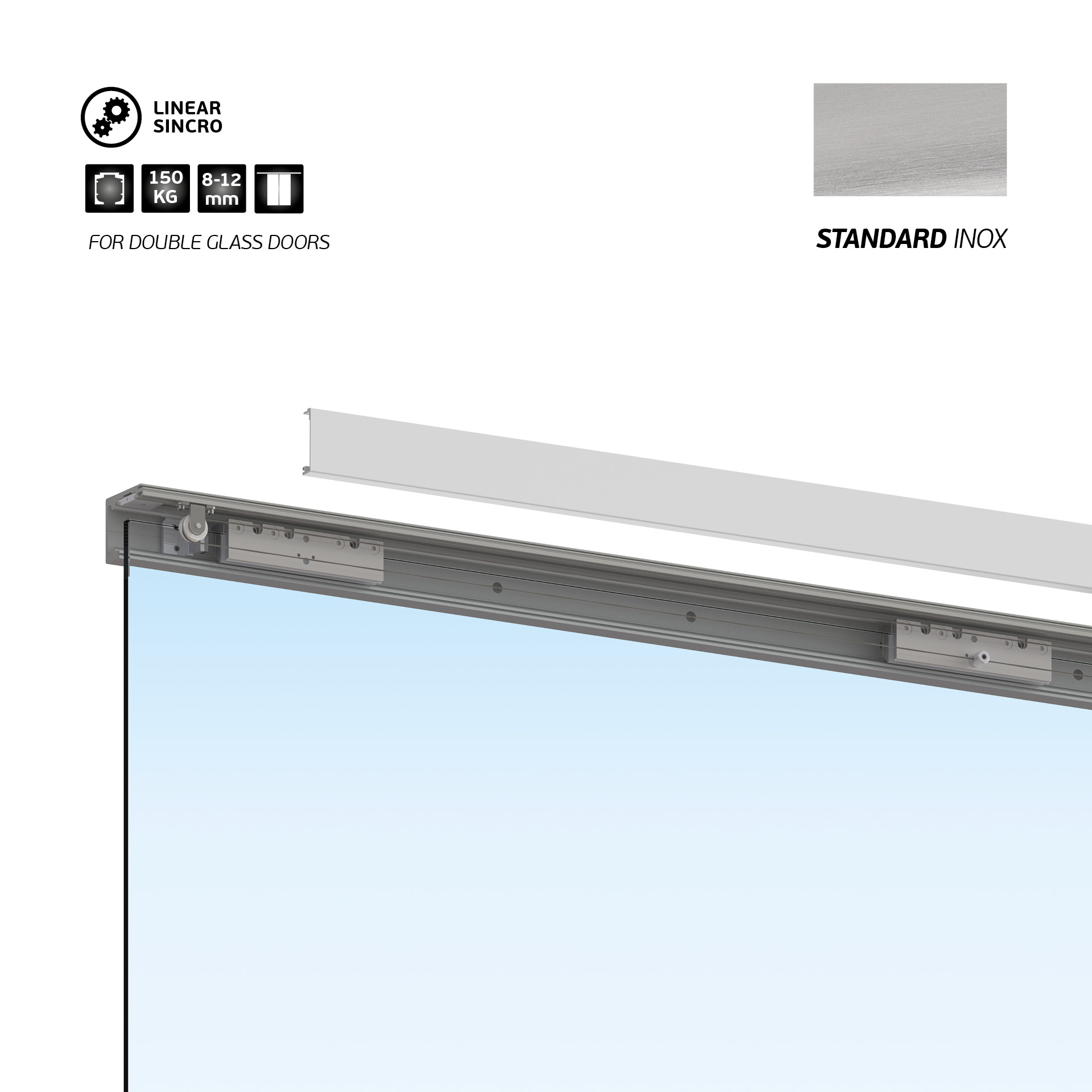 Sistema manual para portas de correr IN.15.708.6000 Standard Inox