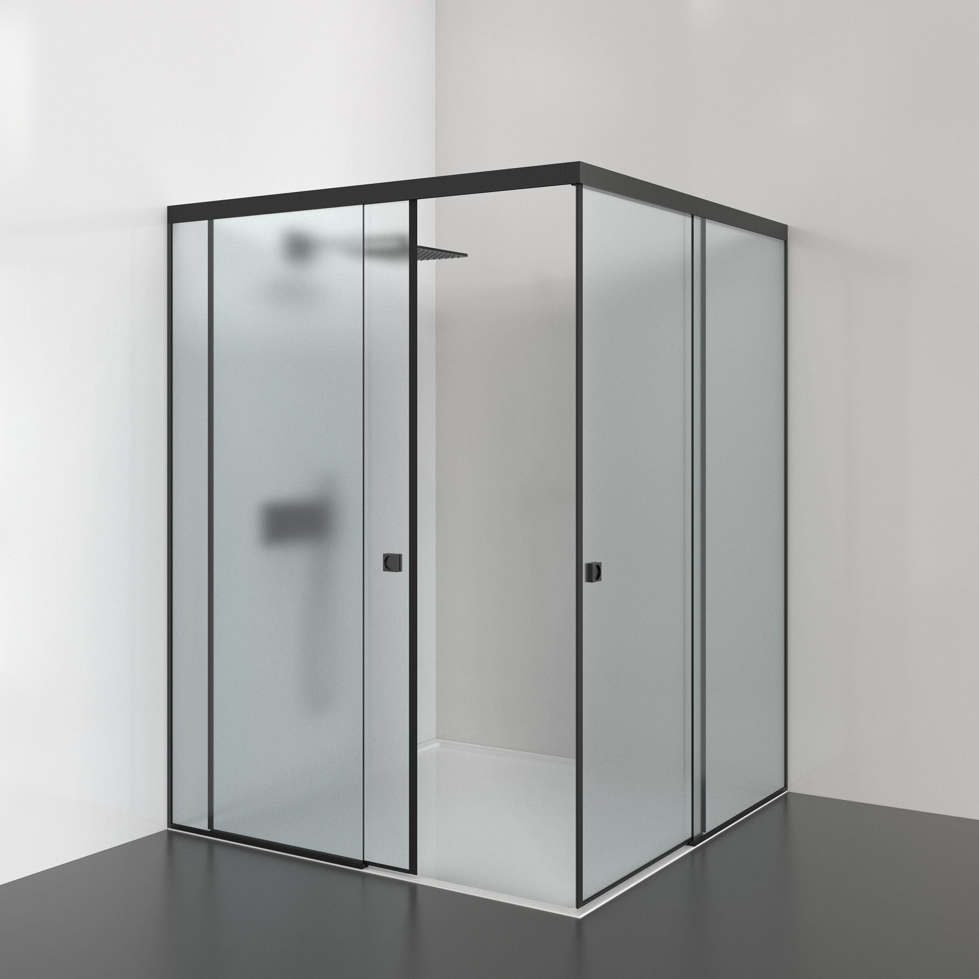 Cabine de chuveiro IN.15.360.B Preto RAL 9005