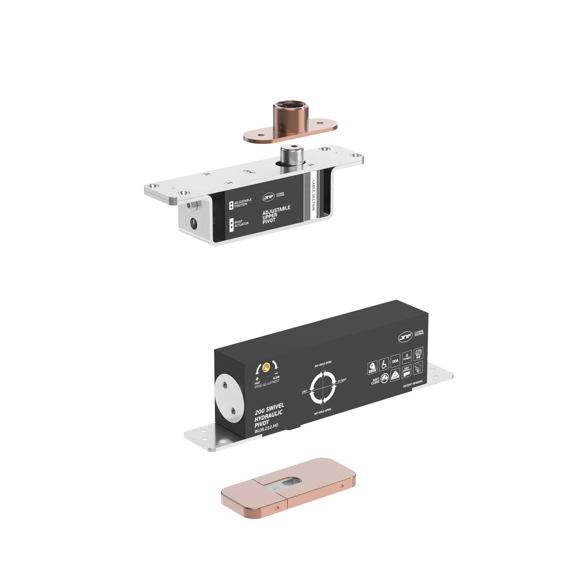 Pivot hidráulico IN.05.212.HO.BH3.UP2.TCO PVD Titanium Copper