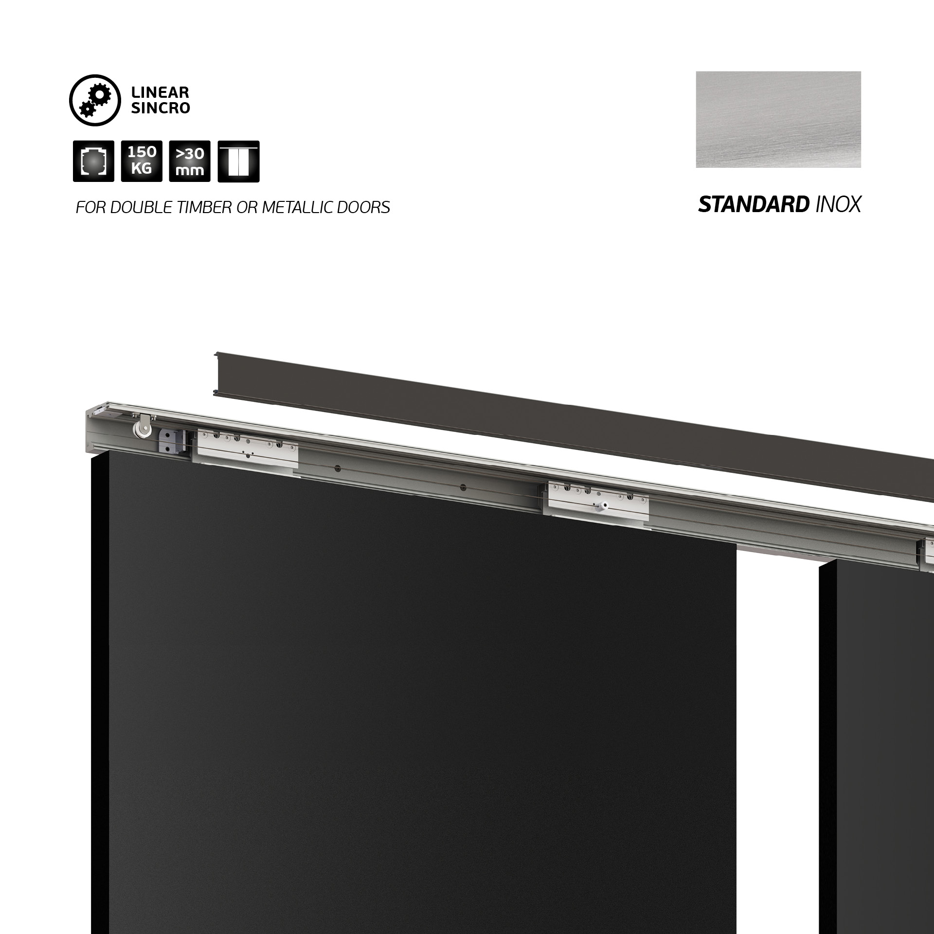 Sistema manual para portas de correr IN.15.718.6000 Standard Inox