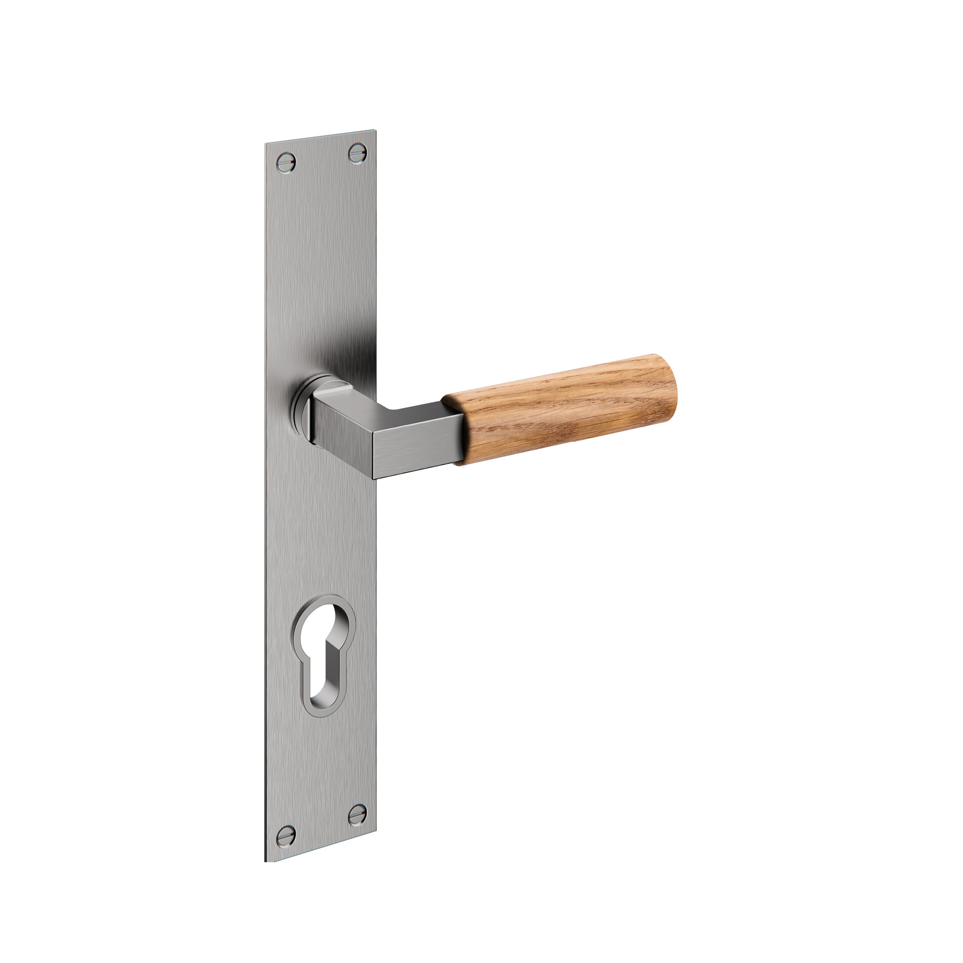 Lever handle with plate