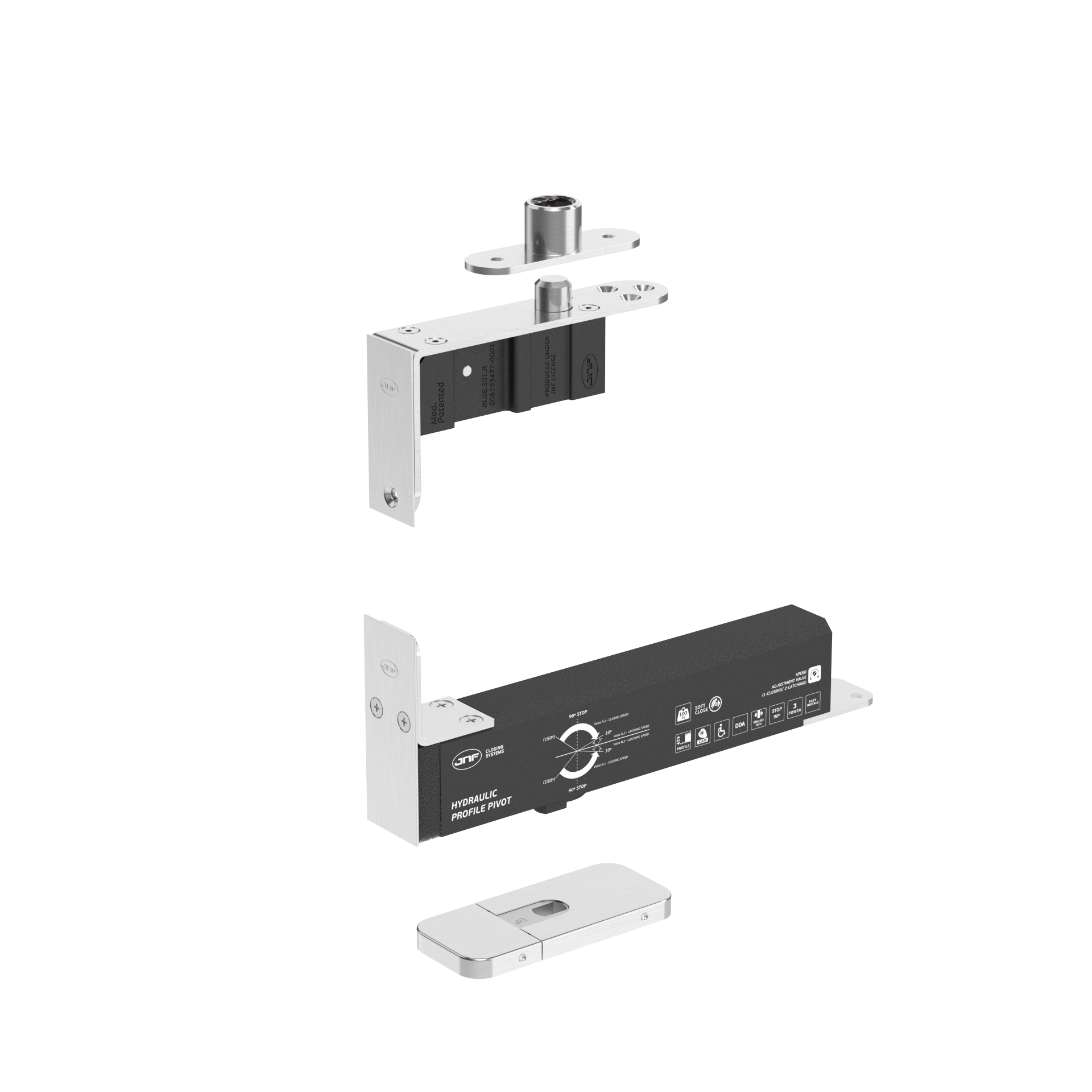 Pivot hidráulico IN.05.224.EDGE.HO Satinado