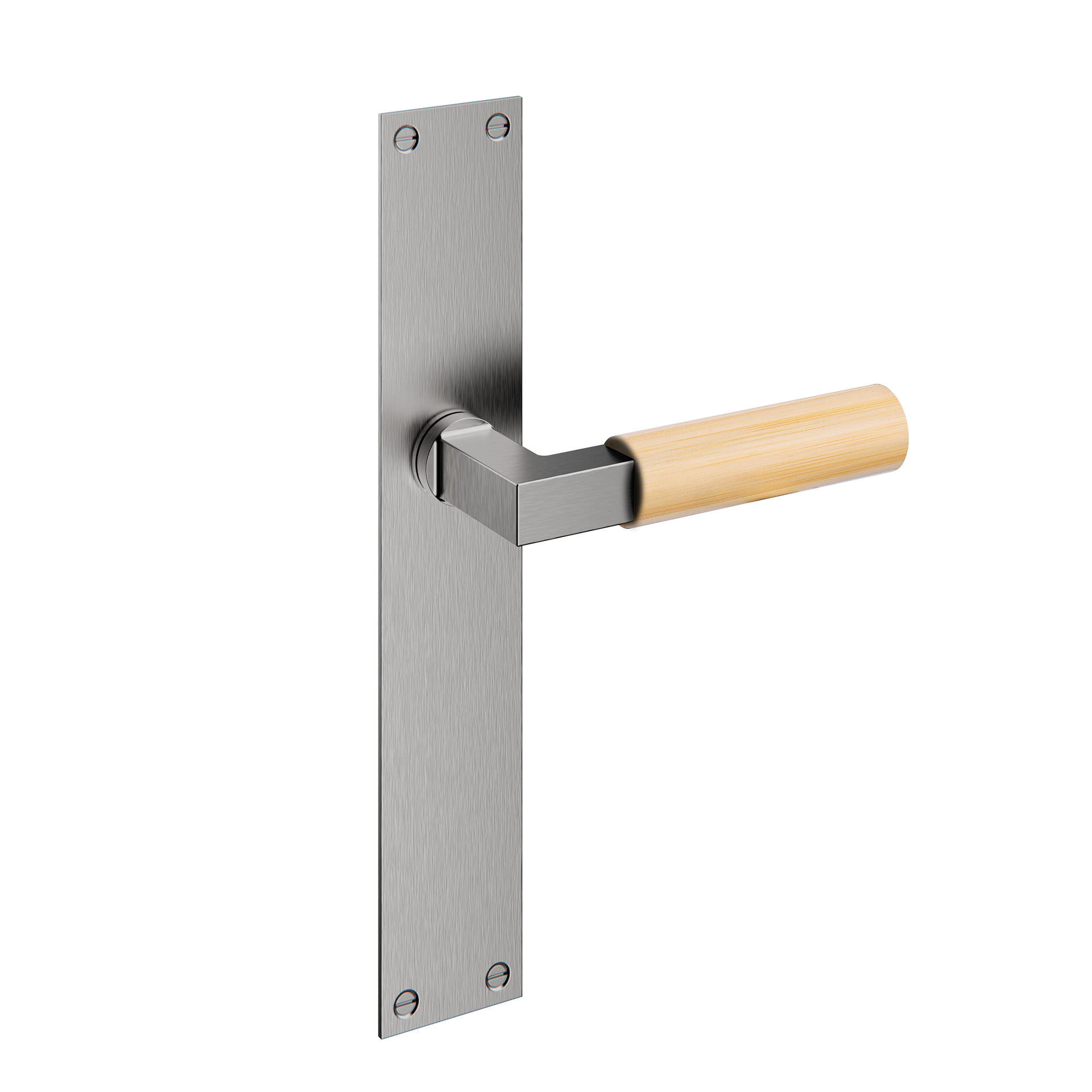 Lever handle with plate