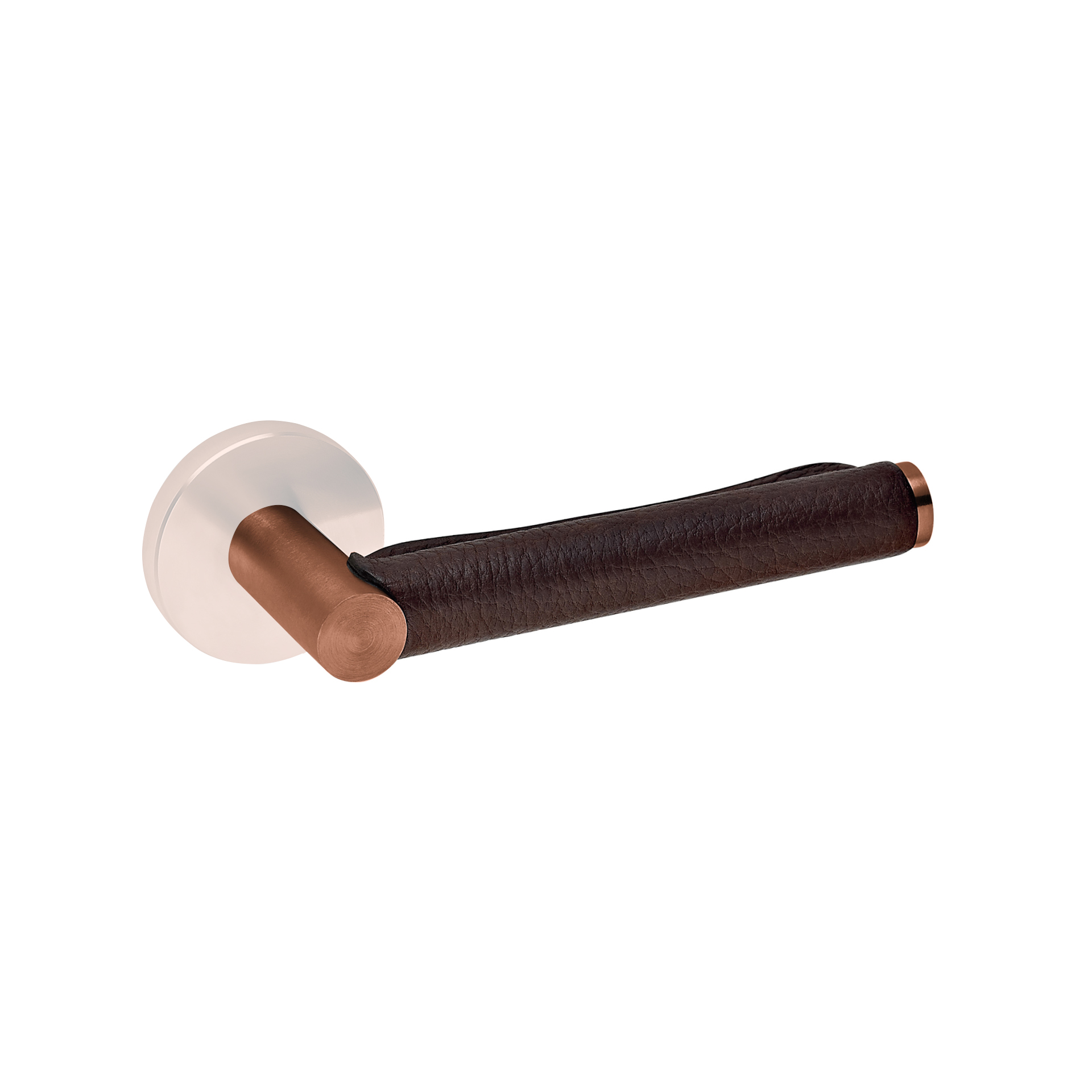 PUXADOR SR.00.002.SR PELE CASTANHA TITANIUM COPPER